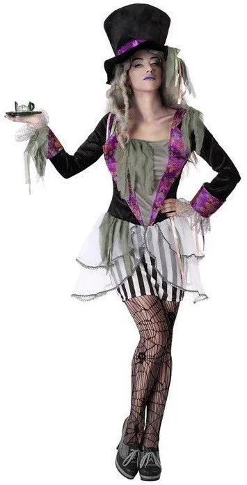 Disfraz de Sombrerera Zombie para Mujer Sombrerero Loco Atosa